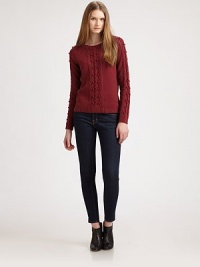 Light cotton knit with chic cable and pom-pom detailing throughout.CrewneckRaglan sleevesRibbed trimPullover styleAbout 22 from shoulder to hemCottonDry cleanImportedModel shown is 5'10 (177cm) wearing US size 2. Light cotton knit with chic cable and pom-pom detailing throughout.CrewneckRaglan sleevesRibbed trimPullover styleAbout 22 from shoulder to hemCottonDry cleanImportedModel shown is 5'10 (177cm) wearing US size 2.