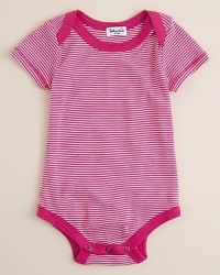 Absolutely adorable, totally comfortable, this striped bodysuit brings a heritage charm to your little guy's first wardrobe. Absolutely adorable, totally comfortable, this striped bodysuit brings a heritage charm to your little guy's first wardrobe.