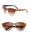 An animal print adds a wild touch to these retro plastic shades with requisite logo detail. Available in leopard with gradient brown lens or black with grey gradient lens.Acetate logo temple100% UV protectionMade in Italy