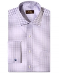 Sharpen your nine-to-five look with this classic checked dress shirt from Tasso Elba. Sharpen your nine-to-five look with this classic checked dress shirt from Tasso Elba.