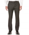 Add hip preppy style to your work wardrobe with these slim fit plaid pants by Perry Ellis.