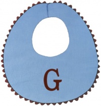 Princess Linens Bon Bon Bib Baby Blue with Brown Trim-G