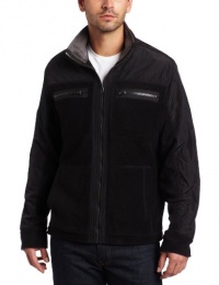 Calvin Klein Jeans Men's Solid Polar Fleece Jacket, Black, Large