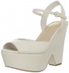 Dolce Vita Women's Jacobi Wedge Sandal,White Leather,9.5 M US