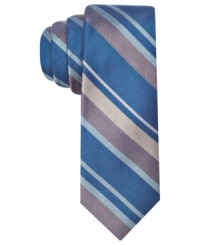 Stripes step up any work-week look with this silk tie from Penguin. Stripes step up any work-week look with this silk tie from Penguin.