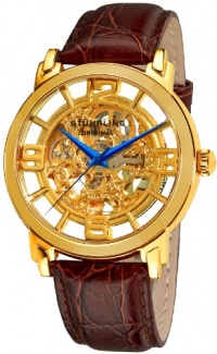 Stuhrling Original Men's 165B.3335K31 Classic Winchester Grand Automatic Skeleton Gold Tone Watch