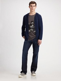 Sweatshirt styling in a super-fine blend of wool and cashmere offers laid-back luxury.Attached drawstring hood Zip front Split kangaroo pockets Ribbed cuffs and bottom 73% wool/27% cashmere Dry clean ImportedAdditional Information Men's Shirts & Sweaters Size Guide Sweatshirt styling in a super-fine blend of wool and cashmere offers laid-back luxury.Attached drawstring hood Zip front Split kangaroo pockets Ribbed cuffs and bottom 73% wool/27% cashmere Dry clean ImportedAdditional Information Men's Shirts & Sweaters Size Guide