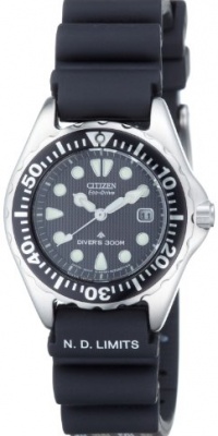 Citizen Women's EP6000-07H Eco-Drive Professional Diver Black Rubber Strap Watch