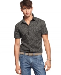 Time for a change? A paisley pattern makes this short-sleeved shirt from Kenneth Cole Reaction a stylish summer staple. Time for a change? A paisley pattern makes this short-sleeved shirt from Kenneth Cole Reaction a stylish summer staple.