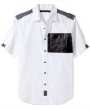Add some modern style to the mix with this unique button down shirt by Sean John.