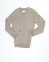 Maison Martin Margiela womens v neck layered wool sweater