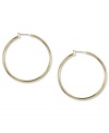 Go for big time fashion! These Anne Klein hoop earrings boast a large design and click-top closure. Crafted in gold tone mixed metal. Approximate diameter: 1-1/2 inches.