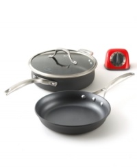 Equip your kitchen to do it all. With Calphalon's two exclusive nonstick cooking surfaces, you're ready to whip up everything from masterful omelets & savory sauces to flavorful fish & tender steaks. This collection includes a versatile omelet pan with the revolutionary Slide surface for effortless food release and a covered sauté pan with the specially textured Sear surface for rich, succulent meals. Lifetime warranty. Equip your kitchen to do it all. With Calphalon's two exclusive nonstick cooking surfaces, you're ready to whip up everything from masterful omelets & savory sauces to flavorful fish & tender steaks. This collection includes a versatile omelet pan with the revolutionary Slide surface for effortless food release and a covered sauté pan with the specially textured Sear surface for rich, succulent meals. Lifetime warranty.