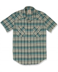 Kick back and relax in this easy-wear plaid shirt from Lucky Brand Jeans. Kick back and relax in this easy-wear plaid shirt from Lucky Brand Jeans.