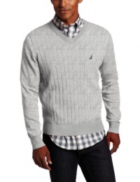 Nautica Men's Drop Needle Stitch V-Neck Sweater