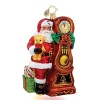 Santa is coming and the people are counting down the hours on their Christmas clocks. This hand blown ornament brings joy to the hearts of many.