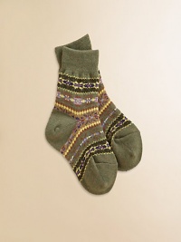 Colorful pattern is woven with a luxurious blend of stretch cotton.Mid-calf height45% cotton/44% nylon/8% other fibers/2% rubber/1% spandexMachine washImported Colorful pattern is woven with a luxurious blend of stretch cotton.Mid-calf height45% cotton/44% nylon/8% other fibers/2% rubber/1% spandexMachine washImported