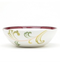 A festive splash of color for your tabletop, this lively pattern from Noritake features a stencil inspired design with a nod to the retro-chic aesthetic. (Clearance)