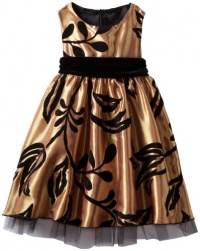 Pearl Baby-girls Infant Flocked Floral Dress, Gold, 18 Months Pearl Baby-girls Infant Flocked Floral Dress, Gold, 18 Months