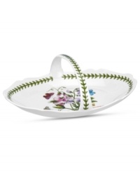 Lifelike blooms and Portmeirion's triple-leaf border grace this daintily scalloped bread basket, a must-have for the Botanic Garden dinnerware collector. Lifelike blooms and Portmeirion's triple-leaf border grace this daintily scalloped bread basket, a must-have for the Botanic Garden dinnerware collector.