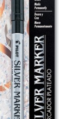 Pilot Silver Ink Permanent Marker, Extra Fine Point (41600) Pilot Silver Ink Permanent Marker, Extra Fine Point (41600)