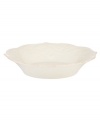 With fanciful beading and a feminine edge, this Lenox French Perle pasta bowl is a great addition to your white dinnerware and has an irresistibly old-fashioned sensibility. Hard-wearing stoneware is dishwasher safe and, in a soft white hue with antiqued trim, a graceful addition to any meal.