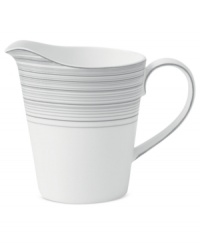 Band together around dinnerware that's equally suited for every day and entertaining. Clean lines and shades of gray in white bone china define the Islington creamer with easy sophistication. From Royal Doulton. Band together around dinnerware that's equally suited for every day and entertaining. Clean lines and shades of gray in white bone china define the Islington creamer with easy sophistication. From Royal Doulton.