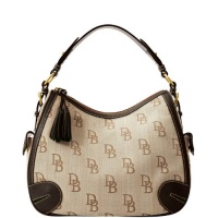 Dooney & Bourke Signature Jacquard Side Pocket Hobo, Black Dooney & Bourke Signature Jacquard Side Pocket Hobo, Black