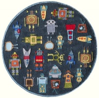 Area Rug 5x5 Round Kids Steel Blue Color - Momeni Lil Mo Whimsy Rug from RugPal Area Rug 5x5 Round Kids Steel Blue Color - Momeni Lil Mo Whimsy Rug from RugPal