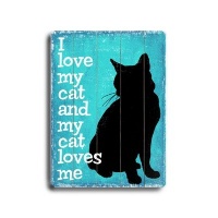 Arte House 0003-9696-26 Wooden Sign, I love my cat