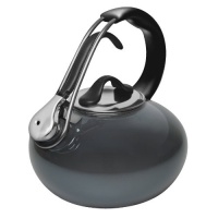 Chantal 1.8 Quart Enamel-on-Steel Loop Teakettle, Onyx