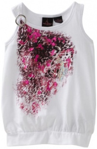 Baby Phat - Kids Girls 7-16 Foil And Stone Kitty Tee, White, X-Large Baby Phat - Kids Girls 7-16 Foil And Stone Kitty Tee, White, X-Large
