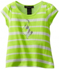 Baby Phat - Kids Girls 2-6X Stripe Tee With Lace, Acid Lime, 2T Baby Phat - Kids Girls 2-6X Stripe Tee With Lace, Acid Lime, 2T