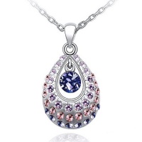 Contessa Bella Fancy Genuine 18k White Gold Plated Lavender Lilac Purple Swarovski Austrian Crystal Elements Beautiful Princess Teardrop Women Charm Pendant Necklace Elegant Silver Color Crystal Fashion Jewelry P9890 Contessa Bella Fancy Genuine 18k White Gold Plated Lavender Lilac Purple Swarovski Austrian Crystal Elements Beautiful Princess Teardrop Women Charm Pendant Necklace Elegant Silver Color Crystal Fashion Jewelry P9890