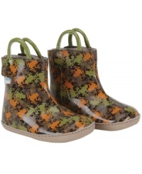 Let it rain! He'll be ready to hop through the puddles with ease in these fun frog rain boots from Robeez. Let it rain! He'll be ready to hop through the puddles with ease in these fun frog rain boots from Robeez.