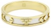House of Harlow 1960 Gold-Plated Aztec Bangle Bracelet with White Leather