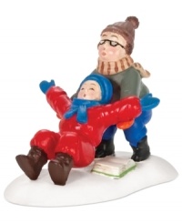 Ralphie catches kid brother Randy when he can't put his arms down in this hilarious figurine from A Christmas Story Village by Department 56. Ralphie catches kid brother Randy when he can't put his arms down in this hilarious figurine from A Christmas Story Village by Department 56.