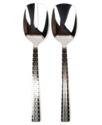 Bring personal style and modern polish to the salad course with the Watchband cake knife and server from Lauren by Ralph Lauren. Streamlined handles crafted in best-quality stainless steel feature a subtle arch and engraved grid design inspired by the classic timekeeper. Bring personal style and modern polish to the salad course with the Watchband cake knife and server from Lauren by Ralph Lauren. Streamlined handles crafted in best-quality stainless steel feature a subtle arch and engraved grid design inspired by the classic timekeeper.