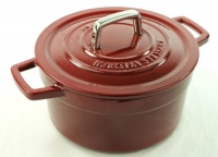 Red (Cranberry) Enameled Cast Iron 3 Qt. Round Dutch Oven Casserole Red (Cranberry) Enameled Cast Iron 3 Qt. Round Dutch Oven Casserole