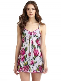THE LOOKFloral printLace-trimmed v-neckAdjustable straps with knot detailFront cascading accentEmpire waistContrast lace-trimmed hemBack cutout with knot detailTHE FITAbout 30 from shoulder to hemTHE MATERIALNylonCARE & ORIGINMachine washImported THE LOOKFloral printLace-trimmed v-neckAdjustable straps with knot detailFront cascading accentEmpire waistContrast lace-trimmed hemBack cutout with knot detailTHE FITAbout 30 from shoulder to hemTHE MATERIALNylonCARE & ORIGINMachine washImported