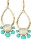 Anne Klein Sorbet Gold-Tone Turquoise Crystal Gypsy Drop Earrings