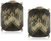 Anne Klein Be Jeweled Gold-Tone Smokey Topaz Clip Button Earrings