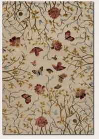 Couristan 0233/0039 EDEN Monarch Garden 72-Inch by 108-Inch Wool Area Rug, Ivory/Peony Couristan 0233/0039 EDEN Monarch Garden 72-Inch by 108-Inch Wool Area Rug, Ivory/Peony