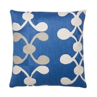 A classic, elegant embroidered pattern on this decorative pillow adds texture to the richness of hand-dyed New Zealand wool. A classic, elegant embroidered pattern on this decorative pillow adds texture to the richness of hand-dyed New Zealand wool.