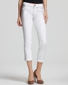 A cropped silhouette lends a chic twist to these crisp, clean MiH skinny jeans.