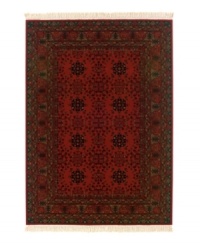 Give an air of prosperity to any room with the ornate Kashimar Nomad Red rug. Woven of pure New Zealand semi-worsted wool to create a dense, lustrous feel while Couristan's locked-in-weave power-loom construction secures each individual strand of yarn into an upright position for a brilliant finish. Give an air of prosperity to any room with the ornate Kashimar Nomad Red rug. Woven of pure New Zealand semi-worsted wool to create a dense, lustrous feel while Couristan's locked-in-weave power-loom construction secures each individual strand of yarn into an upright position for a brilliant finish.