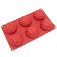 Freshware 6-Cavity Blossom Cake Silicone Mold and Baking Pan Freshware 6-Cavity Blossom Cake Silicone Mold and Baking Pan