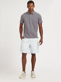 A crisp, clean summer favorite effortlessly designed in smooth cotton for a resort-inspired look.Flat-front styleSide slash, back welt pocketsInseam, about 8½CottonMachine washImported A crisp, clean summer favorite effortlessly designed in smooth cotton for a resort-inspired look.Flat-front styleSide slash, back welt pocketsInseam, about 8½CottonMachine washImported