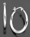 Update your classic hoop earrings with a modern, graduated version in sterling silver. Approximate diameter: 3/4 inches.