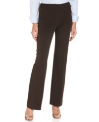 Clean styling and a hint of stretch lend chic versatility to these must-have pants from Jones New York. Clean styling and a hint of stretch lend chic versatility to these must-have pants from Jones New York.